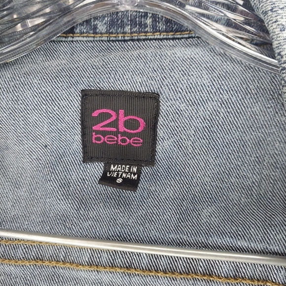 2B bebe Light Blue Cropped Denim Jacket - Picture 6 of 12